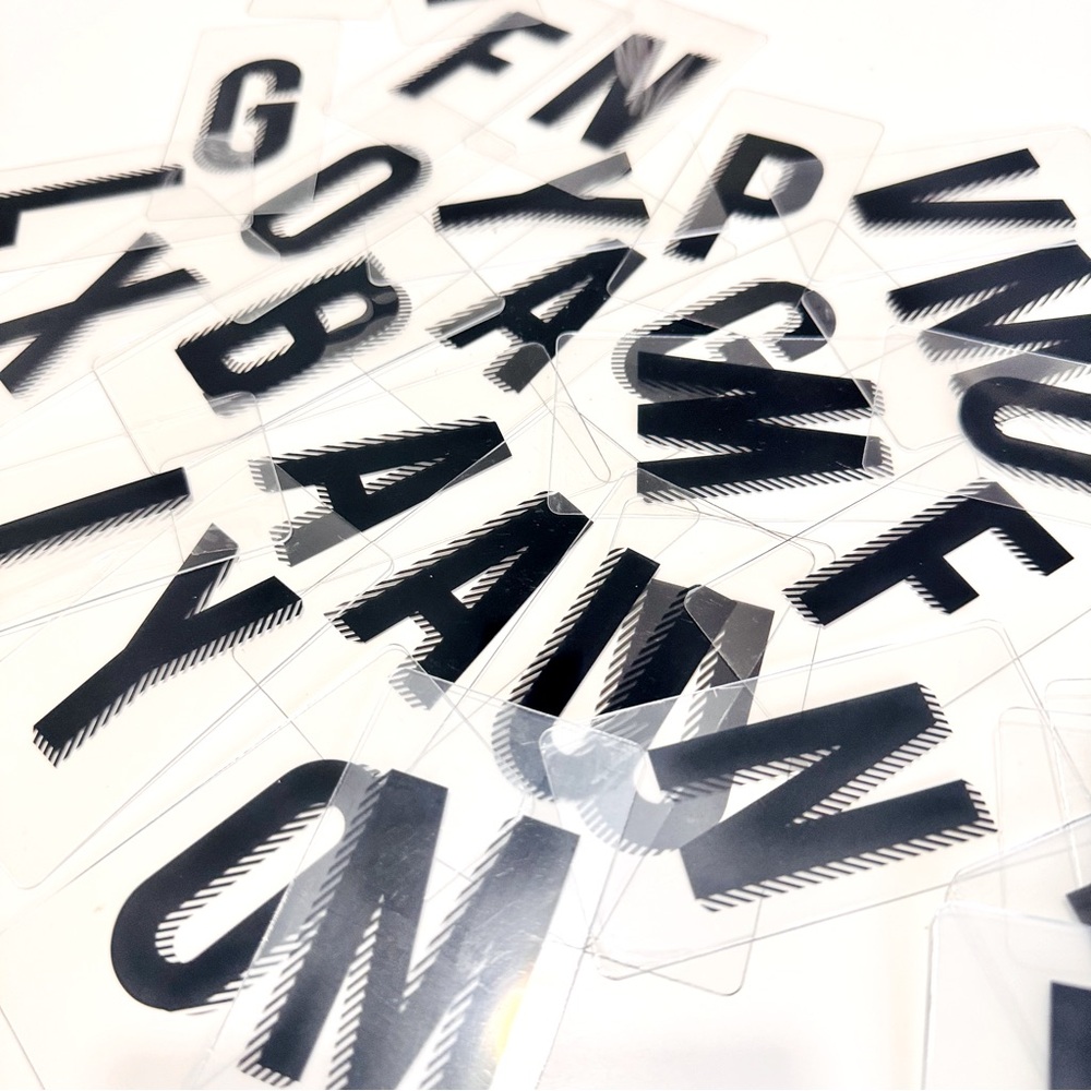 49 Pc Set Light Box Alphabet Letters in Black NWT - 3”x1.5”